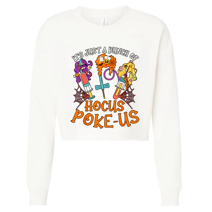 Hocus Pokeus Witch Nurse Halloween Medical Lab Tech Spooky Cropped Pullover Crew