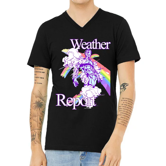 Hoshi Pieces Weather Report Jojos V-Neck T-Shirt