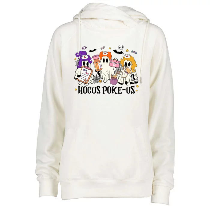 Hocus Pokeus Witch Nurse Halloween Womens Funnel Neck Pullover Hood