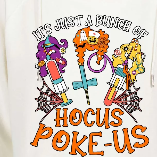 Hocus Pokeus Witch Nurse Halloween Medical Lab Tech Spooky Womens Funnel Neck Pullover Hood