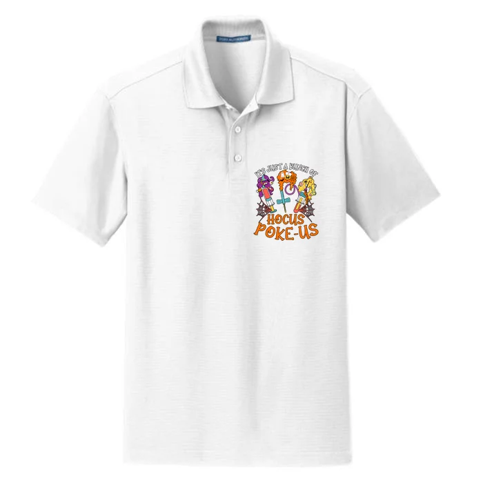 Hocus Pokeus Witch Nurse Halloween Medical Lab Tech Spooky Dry Zone Grid Performance Polo