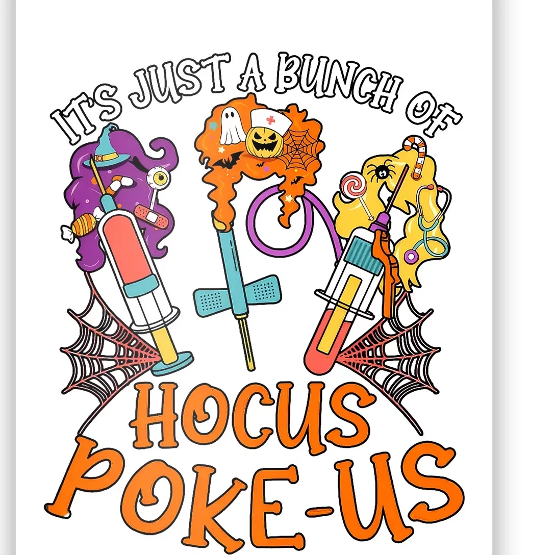 Hocus Pokeus Witch Nurse Halloween Medical Lab Tech Spooky Poster