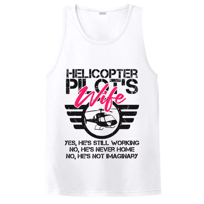 Helicopter Pilot Wife Funny Gift Ems Military Spouse Gift Great Gift Performance Tank