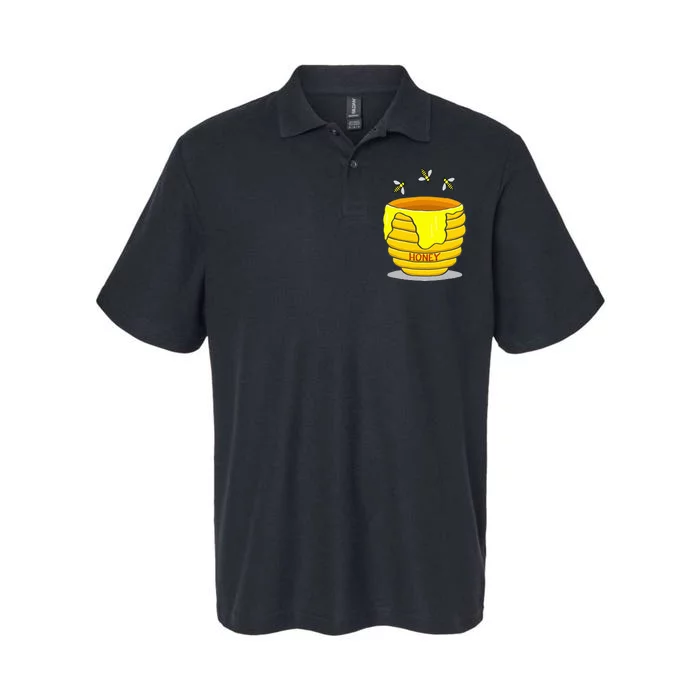 Honey Pot With Honey Bees Sweet Gift Softstyle Adult Sport Polo