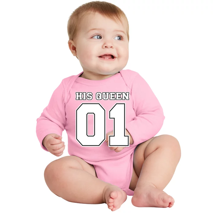 His Queen 01 Sport Couple Baby Long Sleeve Bodysuit