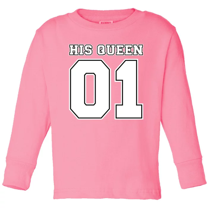 His Queen 01 Sport Couple Toddler Long Sleeve Shirt