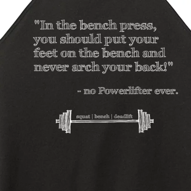 Hilarious Quote Benchpress Lifting Gym Motivation Women’s Perfect Tri Rocker Tank