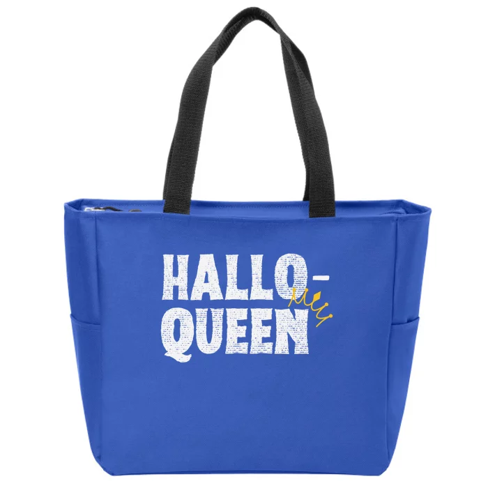 Hallo Queen Funny Halloween Party Queen Costume Party Gift Zip Tote Bag