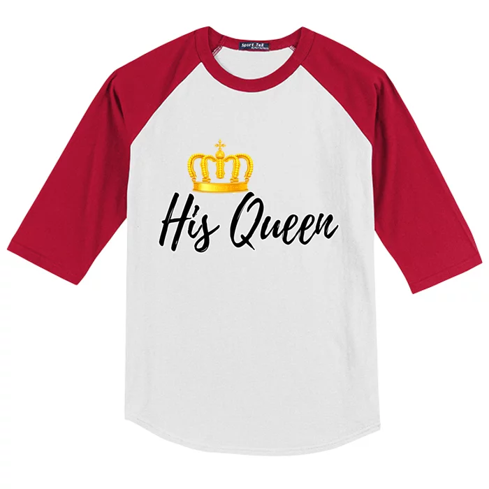 His Queen Her King Gift Couple Gift King Queen Gift Kids Colorblock Raglan Jersey