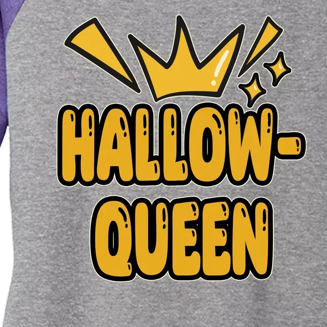 Hallow Queen Halloween Lover Women's Tri-Blend 3/4-Sleeve Raglan Shirt