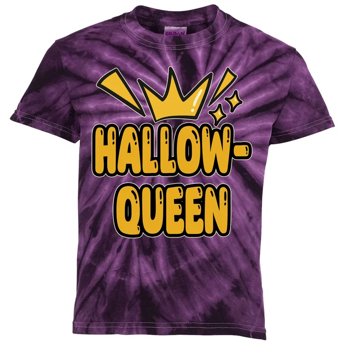 Hallow Queen Halloween Lover Kids Tie-Dye T-Shirt