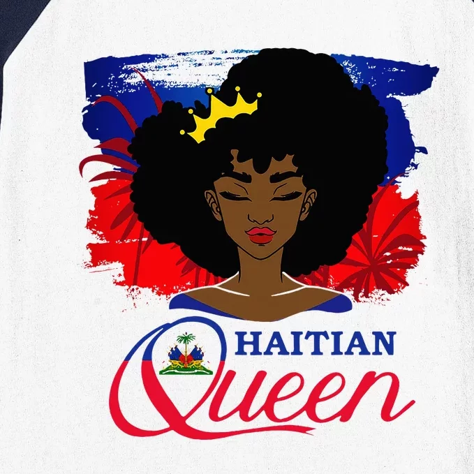 Haitian Queen Haiti Flag Melanin Baseball Sleeve Shirt