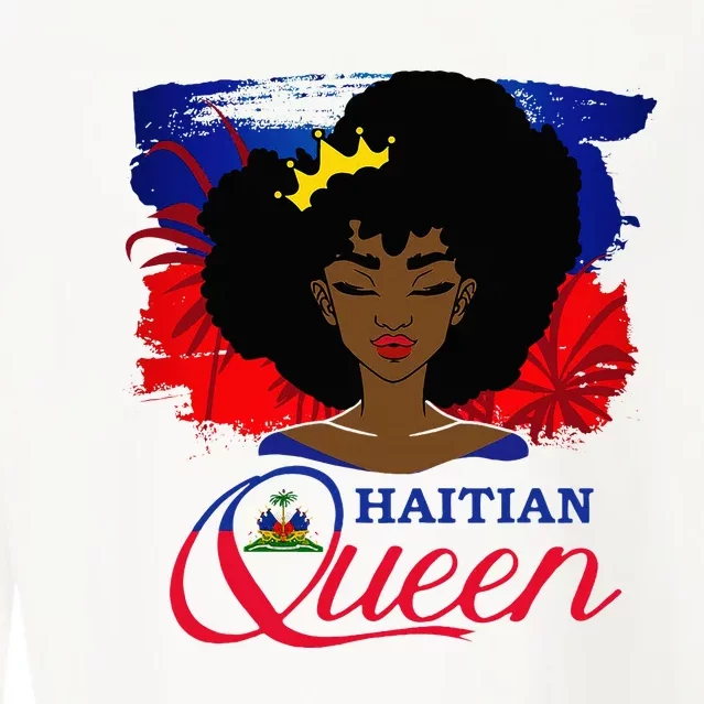 Haitian Queen Haiti Flag Melanin Cropped Pullover Crew