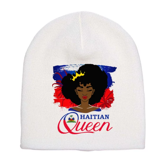 Haitian Queen Haiti Flag Melanin Short Acrylic Beanie