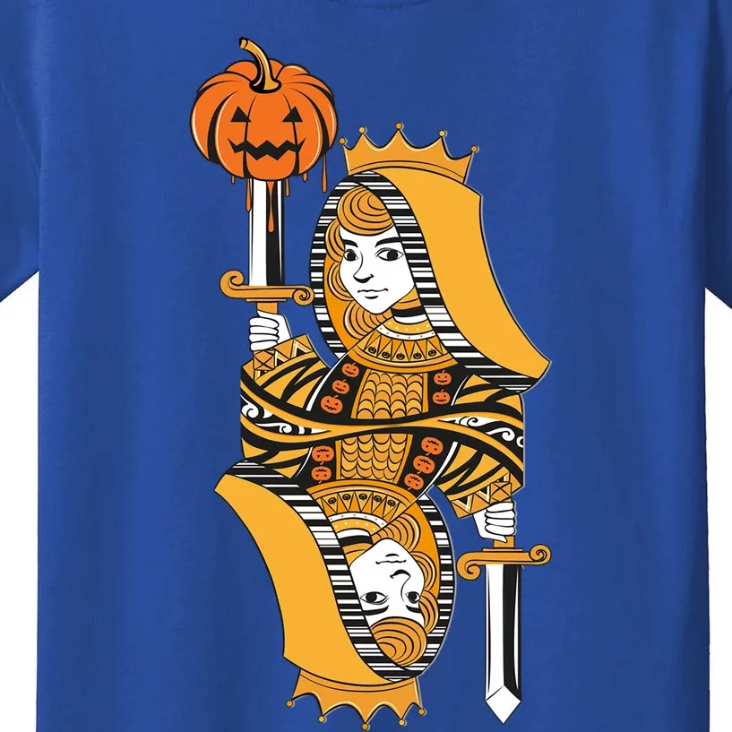 Halloween Queen Of Hearts Pumpkin Deck Cards Costume Gift Kids T-Shirt