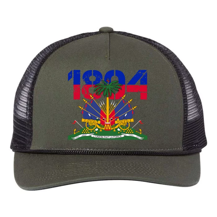 Haitian Revolution 1804 Haiti Haitian Flag Day Independence Retro Rope Trucker Hat Cap