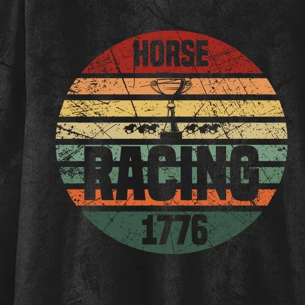 Horse Racing 1776 Hooded Wearable Blanket