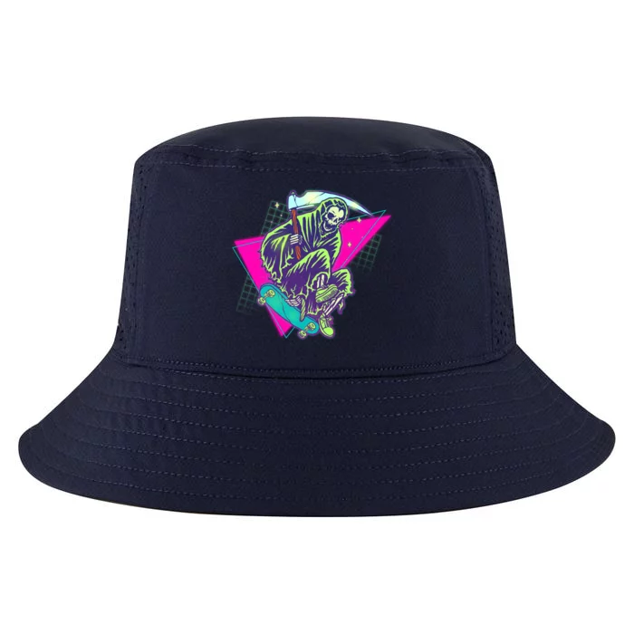 Halloween Retro 80's Skateboarding Grim Reaper Cool Comfort Performance Bucket Hat