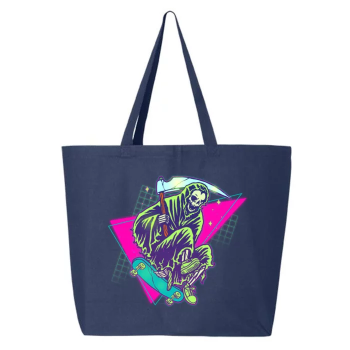 Halloween Retro 80's Skateboarding Grim Reaper 25L Jumbo Tote