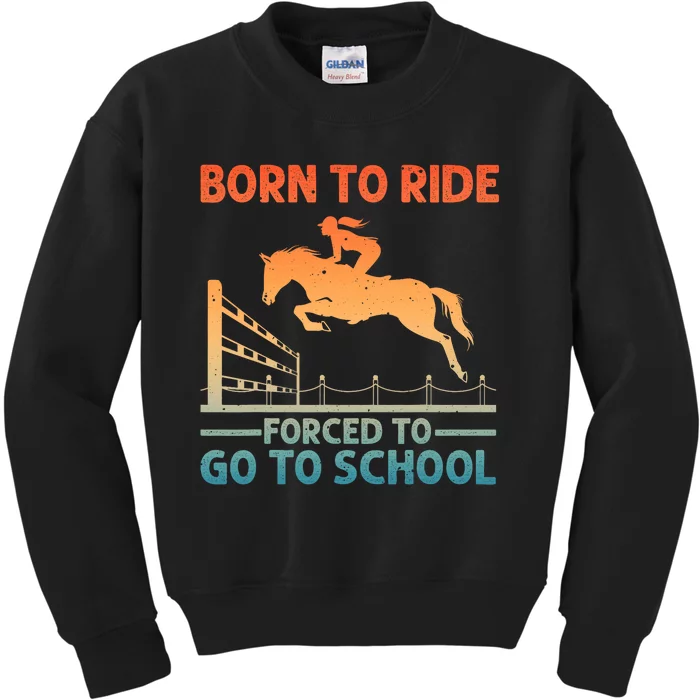 Horse Racing Art Horse Lover Equestrian Kids Sweatshirt