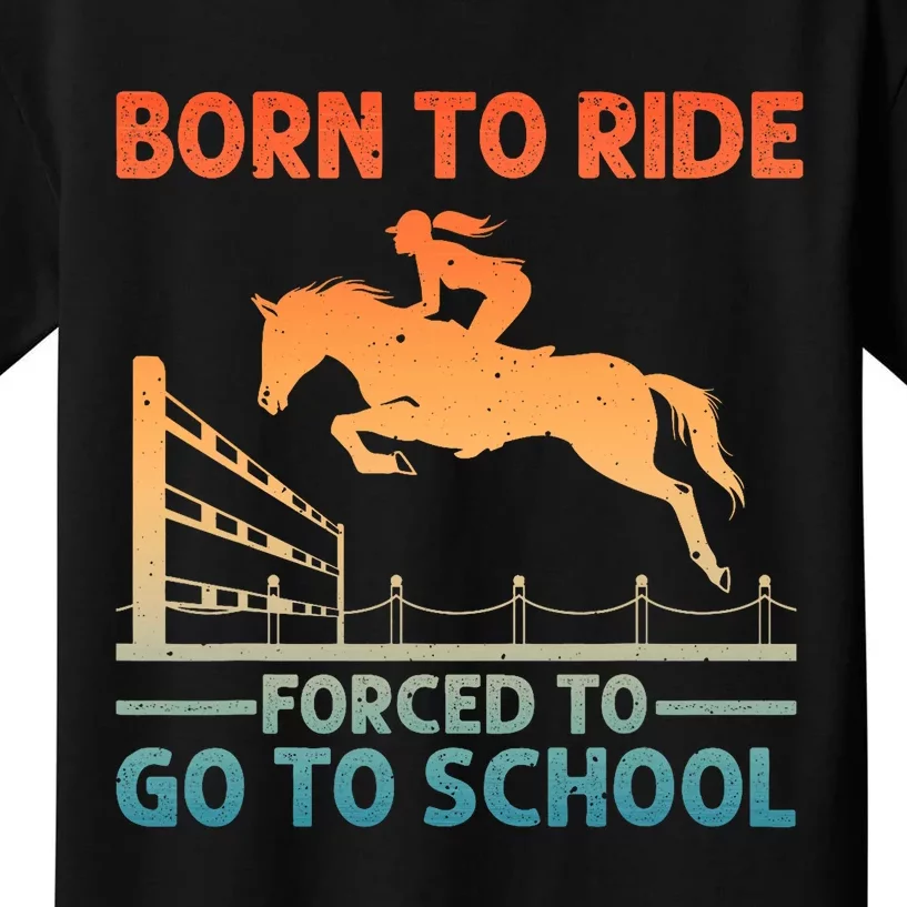 Horse Racing Art Horse Lover Equestrian Kids T-Shirt