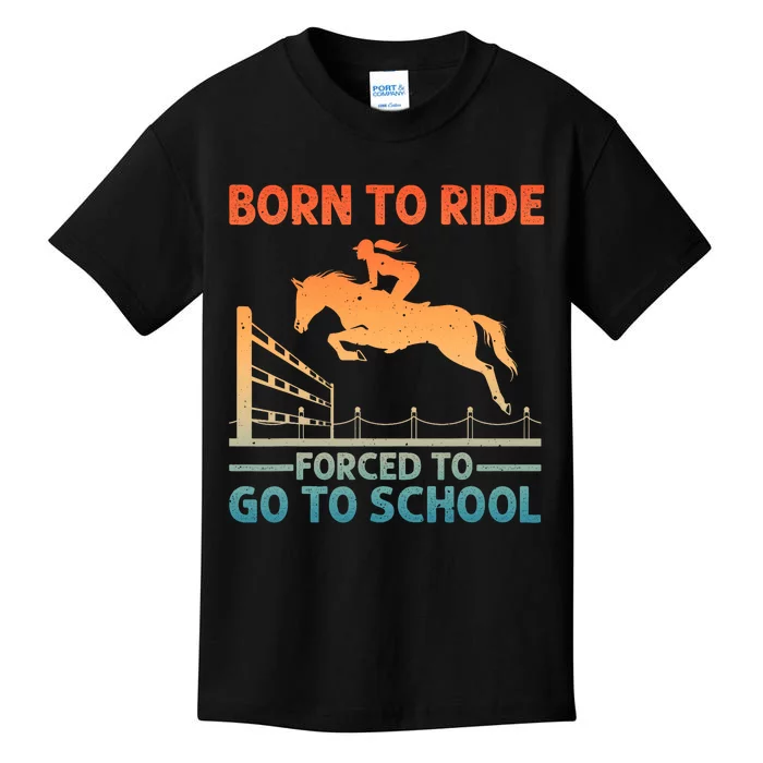 Horse Racing Art Horse Lover Equestrian Kids T-Shirt