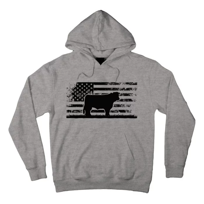 Hereford Rancher American Flag for Hereford Cow Farmer Tall Hoodie