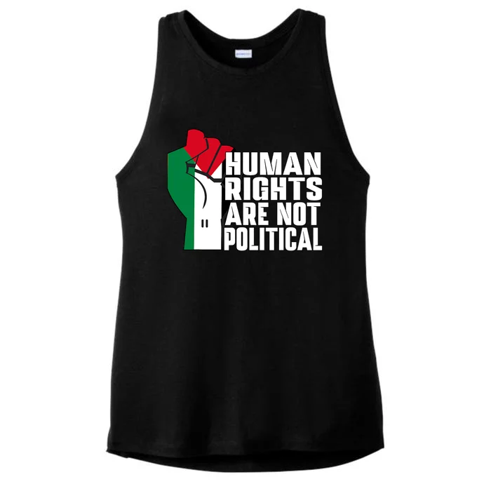 Human Rights Are Not Political Support Palestine And Gaza Ladies Tri-Blend Wicking Tank