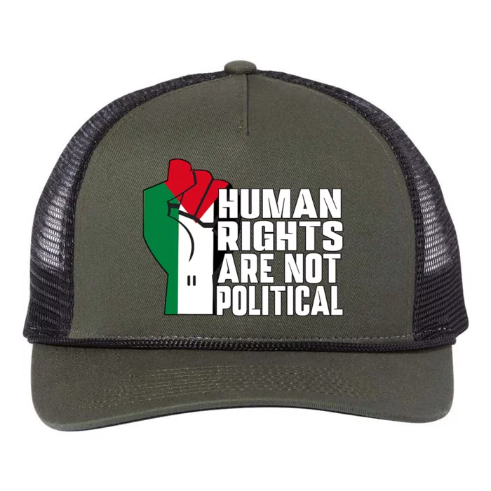 Human Rights Are Not Political Support Palestine And Gaza Retro Rope Trucker Hat Cap