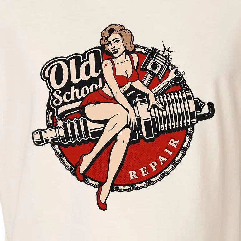 Hot Rod Art Retro Car Rockabilly Old School Garment-Dyed Women's Muscle Tee