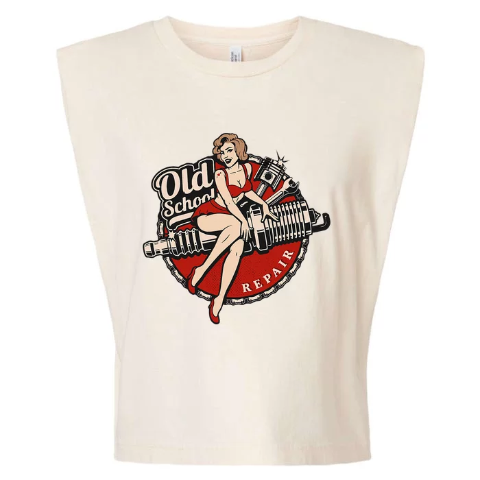 Hot Rod Art Retro Car Rockabilly Old School Garment-Dyed Women's Muscle Tee