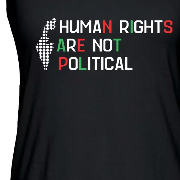 Human Rights Are Not Political Support Palestine Ladies Essential Flowy Tank