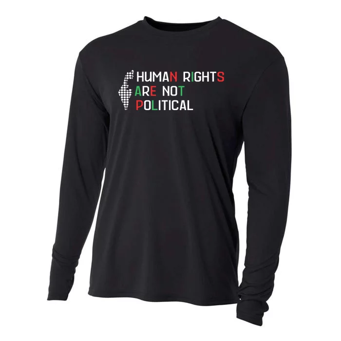 Human Rights Are Not Political Support Palestine Cooling Performance Long Sleeve Crew