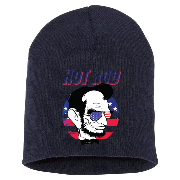 Hot Rod Abraham Lincoln Presidents Day Funny Muscle Car Short Acrylic Beanie