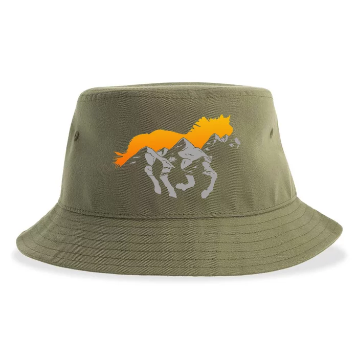 Horse Riding Apparel Mountain And Horse Sustainable Bucket Hat