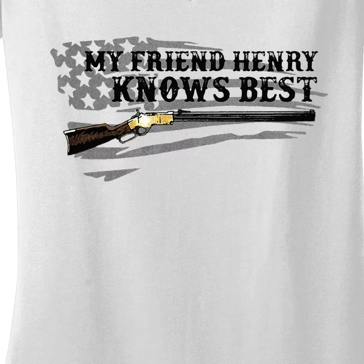 Henry Rifle American Flag Women's V-Neck T-Shirt