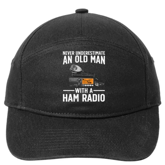 Ham Radio Art For Grandpa Amateur Radio Ham Operator 7-Panel Snapback Hat