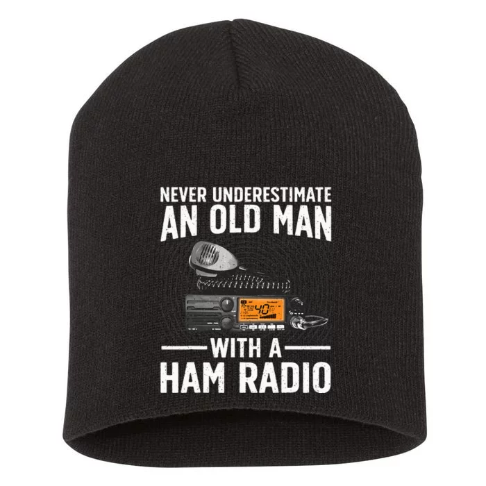 Ham Radio Art For Grandpa Amateur Radio Ham Operator Short Acrylic Beanie