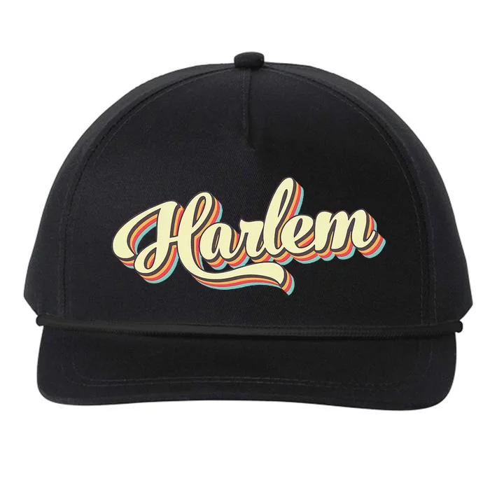 Harlem Retro Art Baseball Font Vintage Snapback Five-Panel Rope Hat