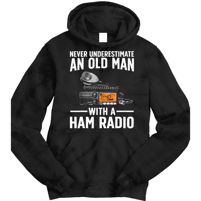 Ham Radio Art For Grandpa Amateur Radio Ham Operator Tie Dye Hoodie