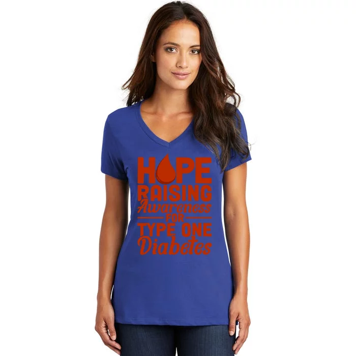 Hope Raising Awareness Diabetes Awareness Funny Gift Women's V-Neck T-Shirt