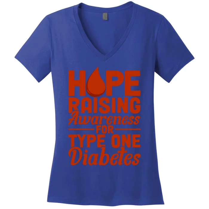 Hope Raising Awareness Diabetes Awareness Funny Gift Women's V-Neck T-Shirt