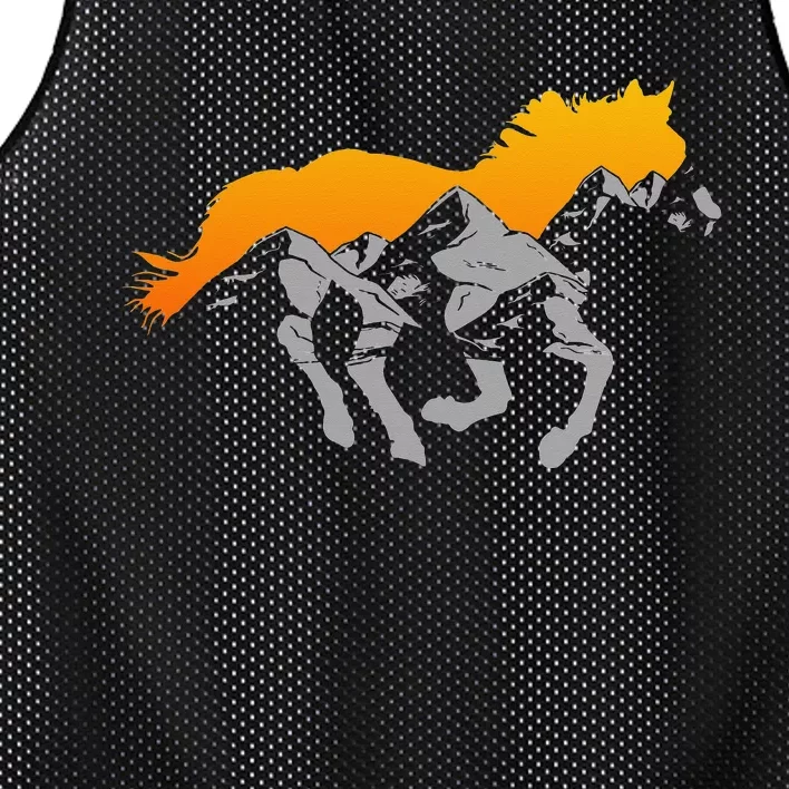 Horse Riding Apparel Mountain And Horse Mesh Reversible Basketball Jersey Tank