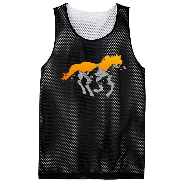 Horse Riding Apparel Mountain And Horse Mesh Reversible Basketball Jersey Tank