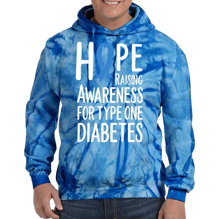 Hope Raising Awareness For Type One Diabetes Type1 Great Gift T1 Tie Dye Hoodie