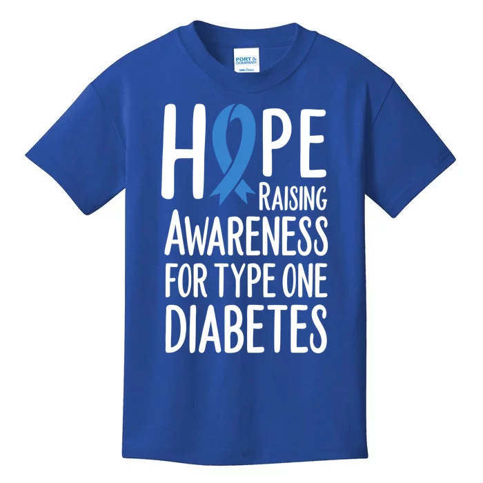 Hope Raising Awareness For Type One Diabetes Type1 Great Gift T1 Kids T-Shirt