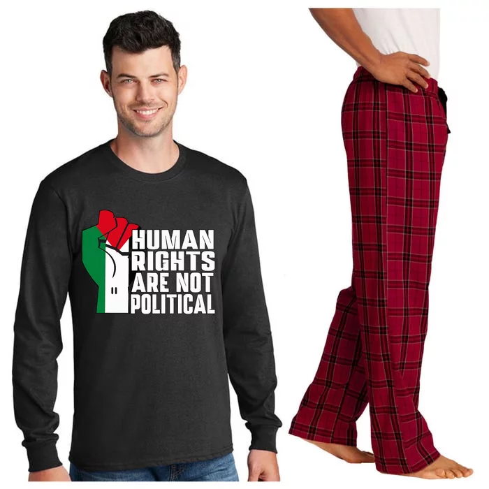 Human Rights Are Not Political Support Palestine and Gaza Long Sleeve Pajama Set