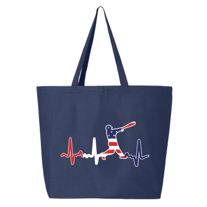 Home Run Baseball Flag Baseball Heartbeat 25L Jumbo Tote