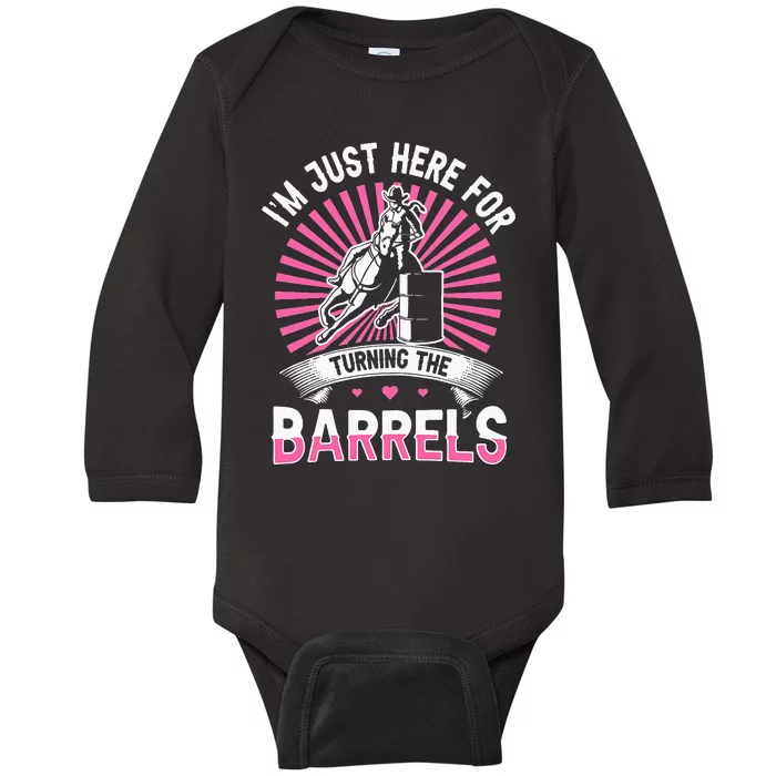 Horse Riding Barrel Racing Design for a Barrel Racer Baby Long Sleeve Bodysuit