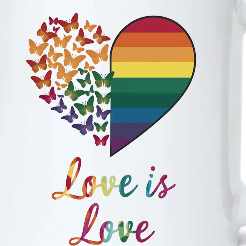 Heart Rainbow Butterfly Love Is Love Lgbt Lesbian Pride Meaningful Gift Black Color Changing Mug